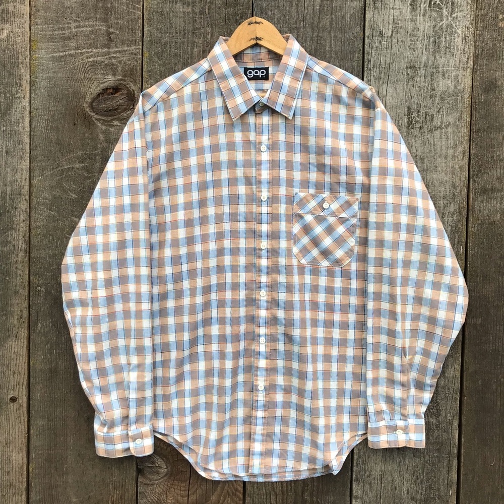 Vintage 90s Gap Plaid Casual Button Up Shirt L-XL